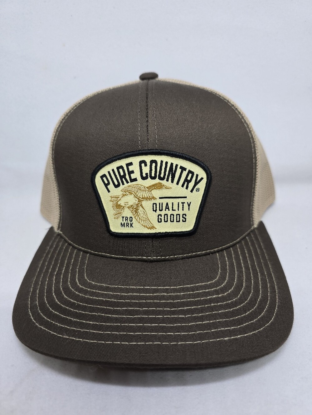 🦆 Pure Country Duck Trucker Hat Brown Tan Mesh Snapback Adjustable Hunting New